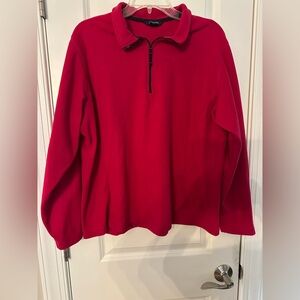Lands' End Red Zip Up Sweater